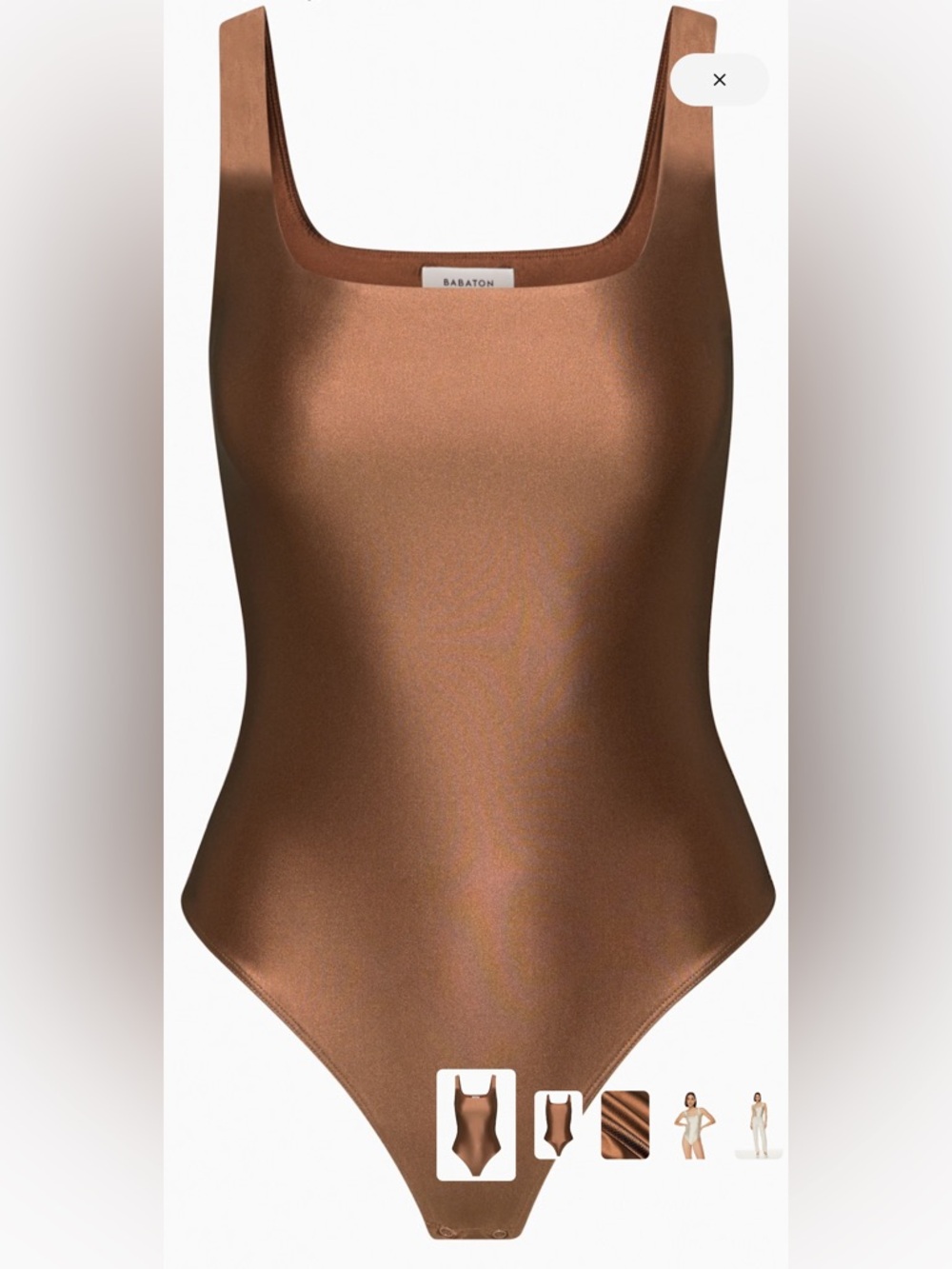 Aritzia satinette square neck bodysuit